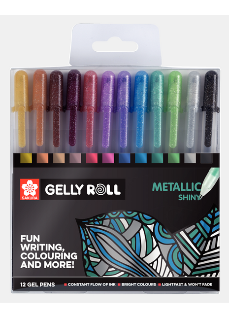 SK GELLY ROLL METALLIC SET 12 MIX
