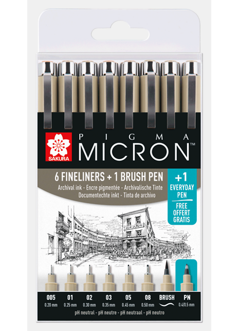 SK PIGMA MICRON PN SET 7 +1 BRUSH