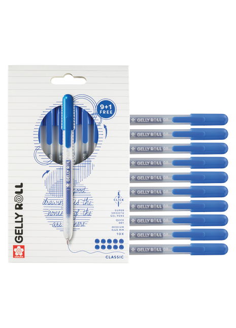 SK GELLY ROLL RETRATTILE CLASSIC BLU SET 10