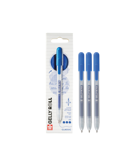 SK GELLY ROLL RETRATTILE CLASSIC BLU SET 3