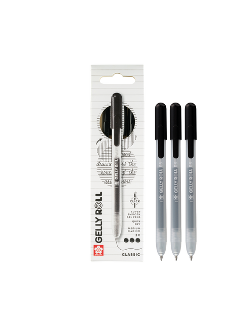 SK GELLY ROLL RETRATTILE CLASSIC NERO SET 3