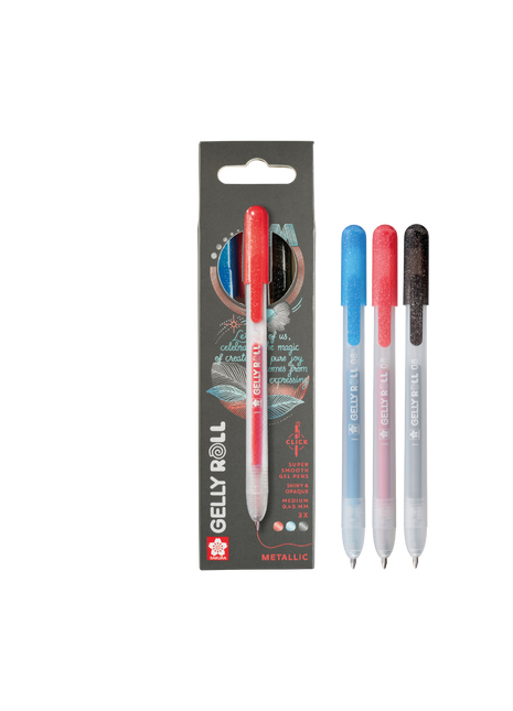 SK GELLY ROLL RETRATTILE METALLIC SET 3A