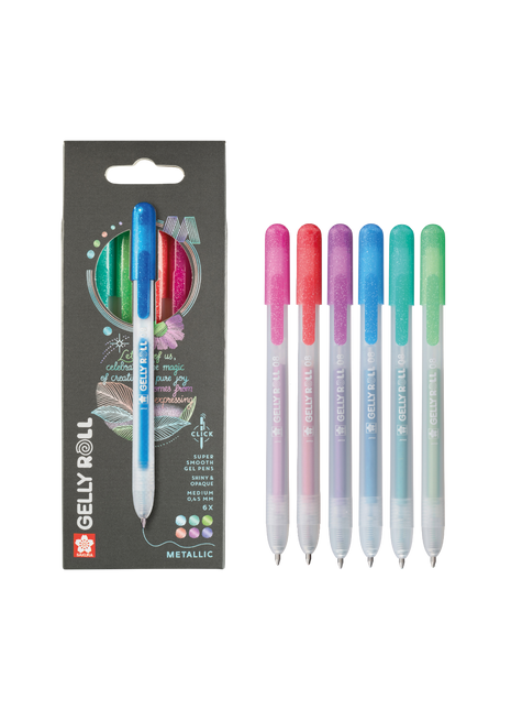 SK GELLY ROLL RETRATTILE METALLIC SET 6