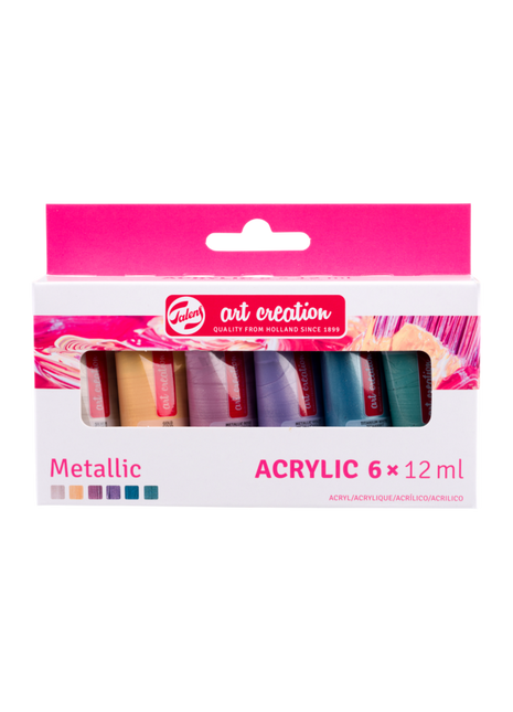 TAC COLORI ACRILICI SET 6X12ML METALLIC