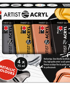 MA ARTIST ACRYL 4 X 75 ML METALLIC